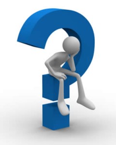 question mark man sitting inside Online Marketing And SEO Questionnaire